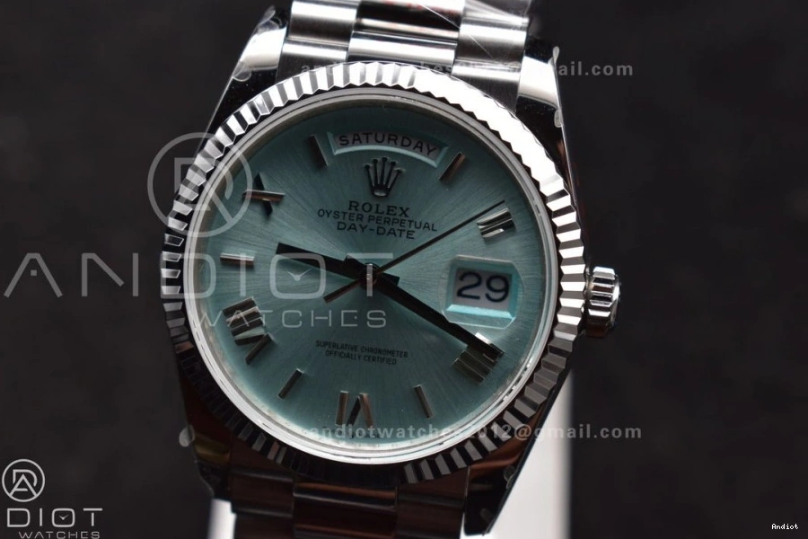 Light Steel vr3255 (Gain SS V5 Best 685 DayDate QF Bracelet Dial President Blue Roman 36 Edition Weight) 904L SunProtective on 0705